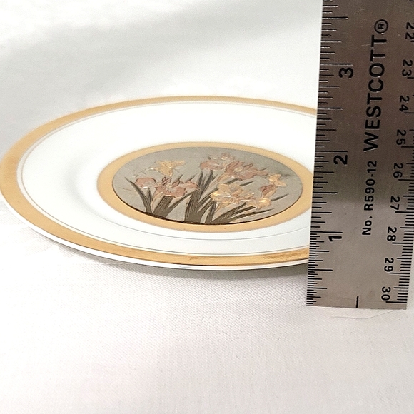The Art of Chokin dish, 24K trim, 6 1/2"  Japan - Picture 11 of 12
